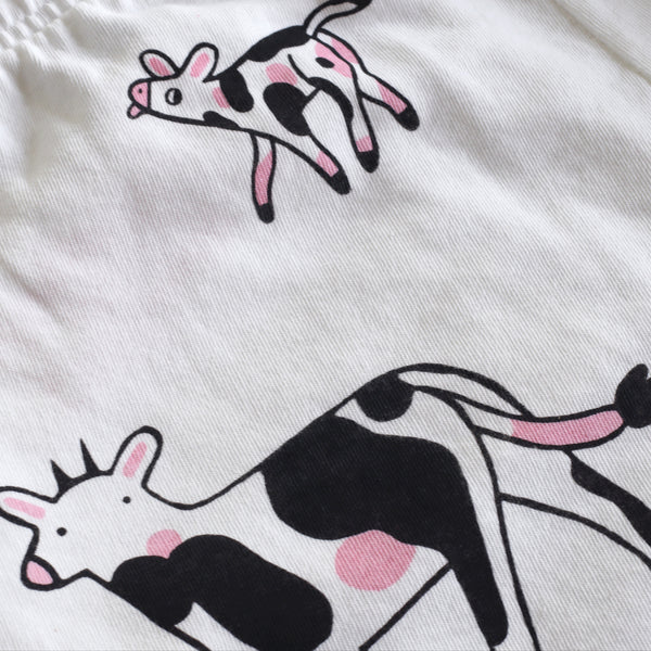 Hand Printed COW Sweat Shorts