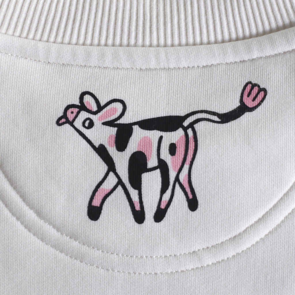Full Length Off White COW Sweatshirt – Eva Stalinski