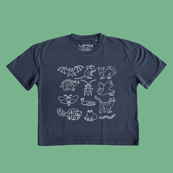 Hand Printed Night Creatures Tee