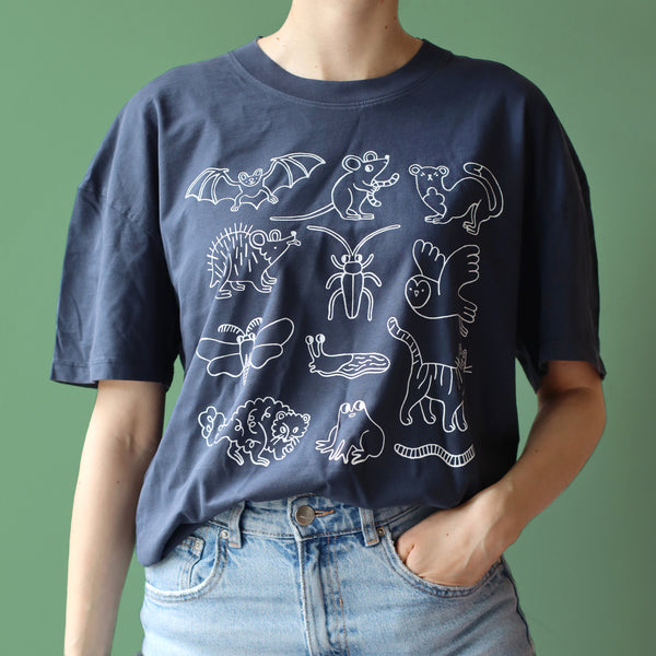 Hand Printed Night Creatures Tee