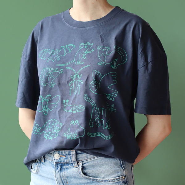 Hand Printed Night Creatures Tee