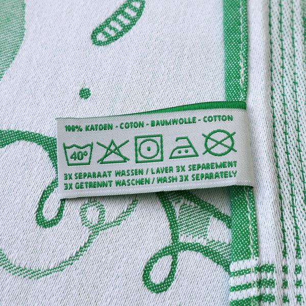 Fresh Greens Tea Towel Care Instructions Label by Eva Stalinski 2022