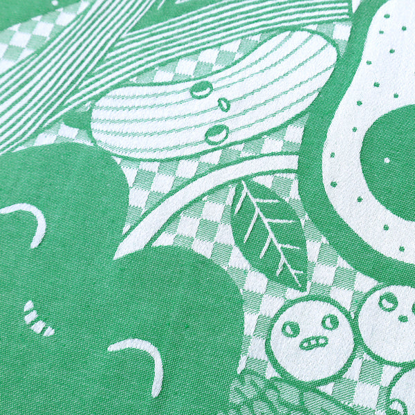 Fresh Greens Tea Towel details Apple Courgette Peas by Eva Stalinski_2022