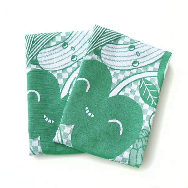 Fresh Greens Tea Towels Folded by Eva Stalinski 2022